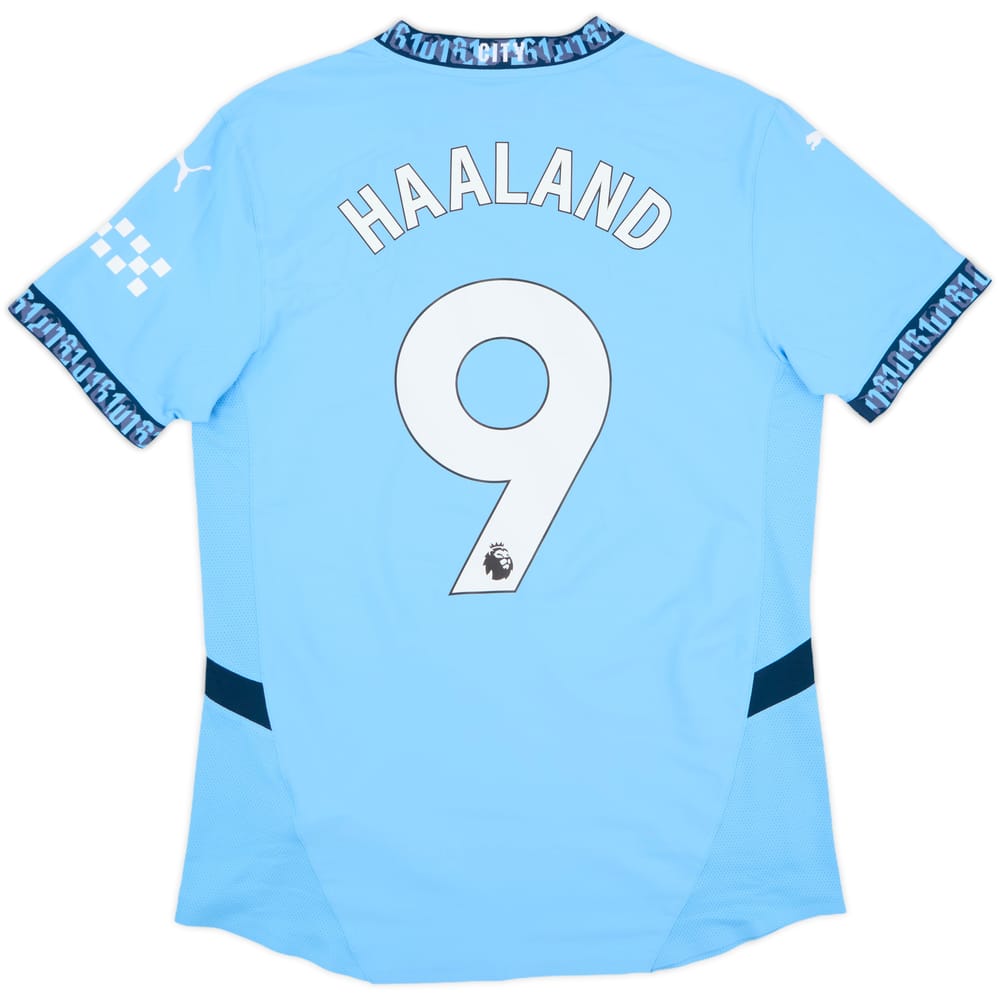 2024-25 Manchester City Authentic Home Shirt Haaland #9 - 10/10 - (S)
