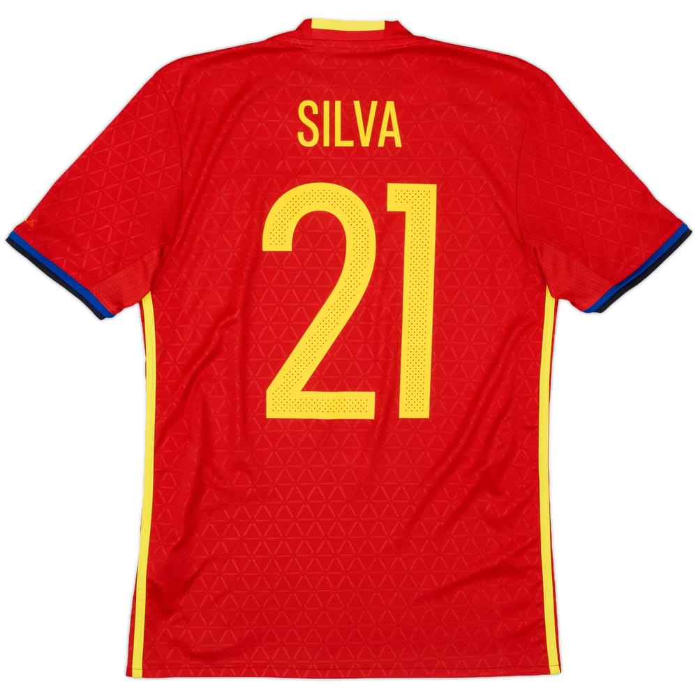 2016-17 Spain Home Shirt Silva #21 - 9/10 - (S)