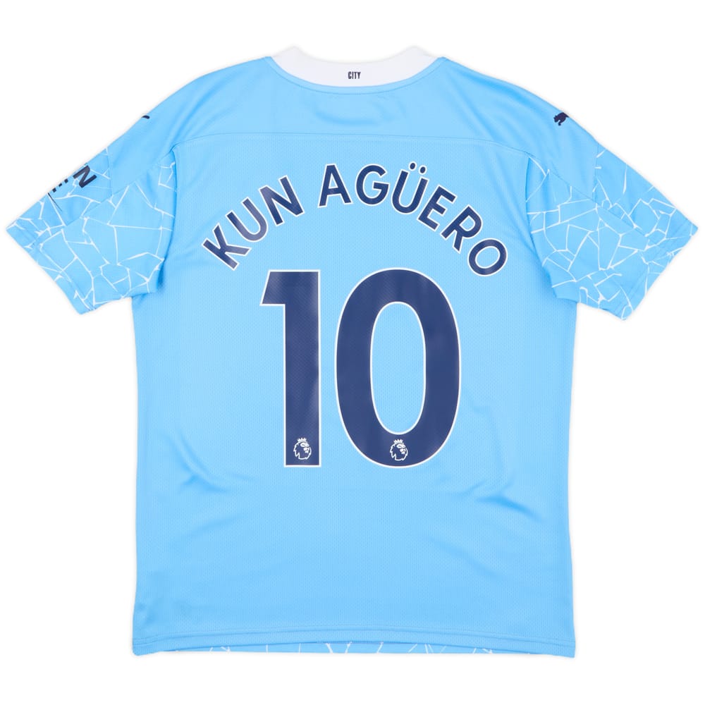 2020-21 Manchester City Home Shirt Kun Aguero #10 - 9/10 - (M)