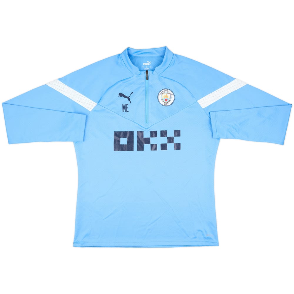2022-23 Manchester City Puma Staff Issue 1/4 Zip Training Top ME - 8/10 - (L)