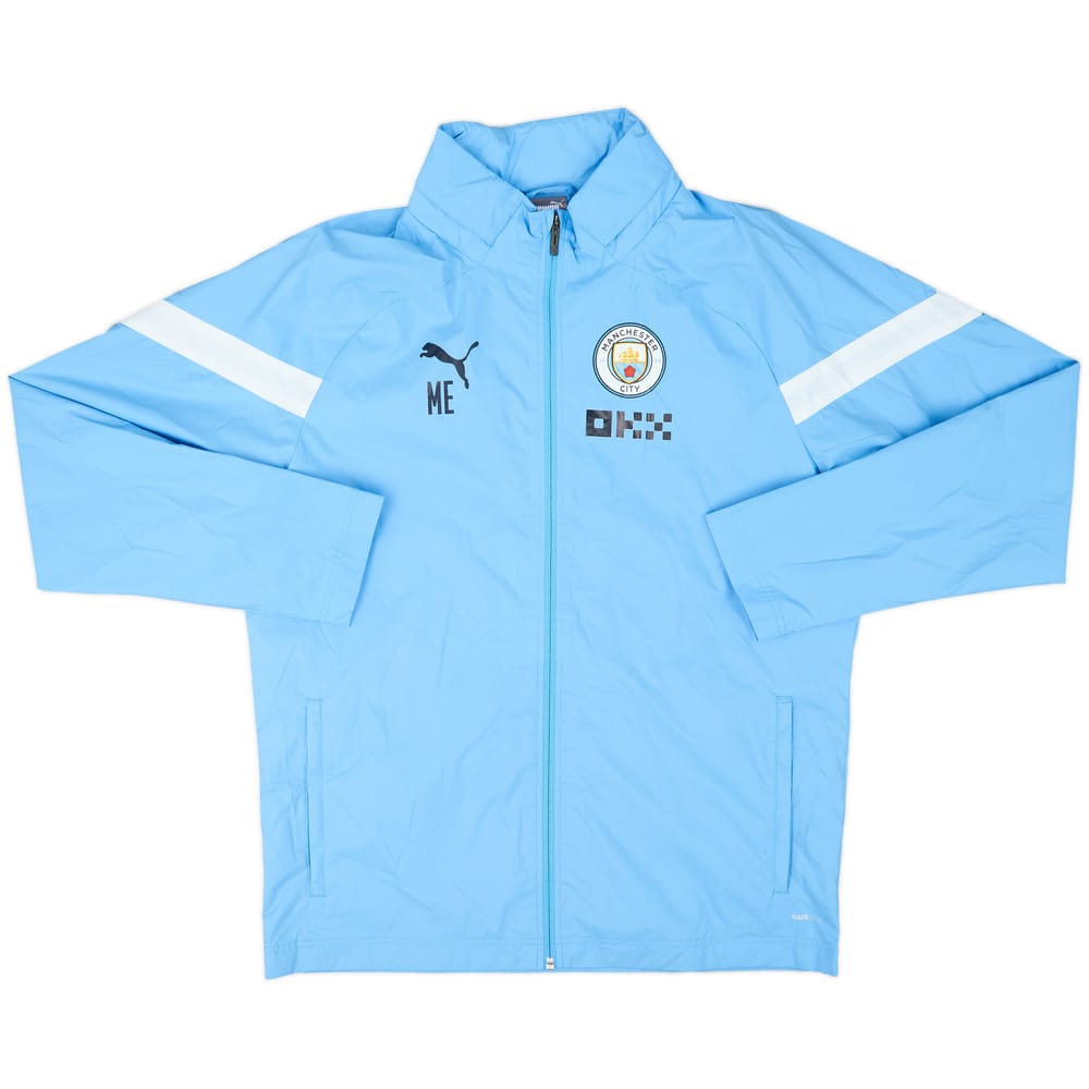 2021-22 Manchester City Staff Issue Puma Hooded Rain Jacket ME - 8/10 - (L)