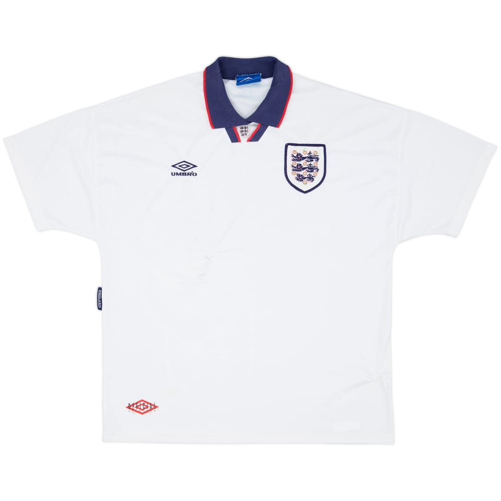 1993-95 England Home Shirt - 4/10 - (XL)