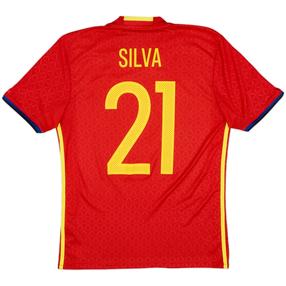2016-17 Spain Home Shirt Silva #21 - 8/10 - (S)