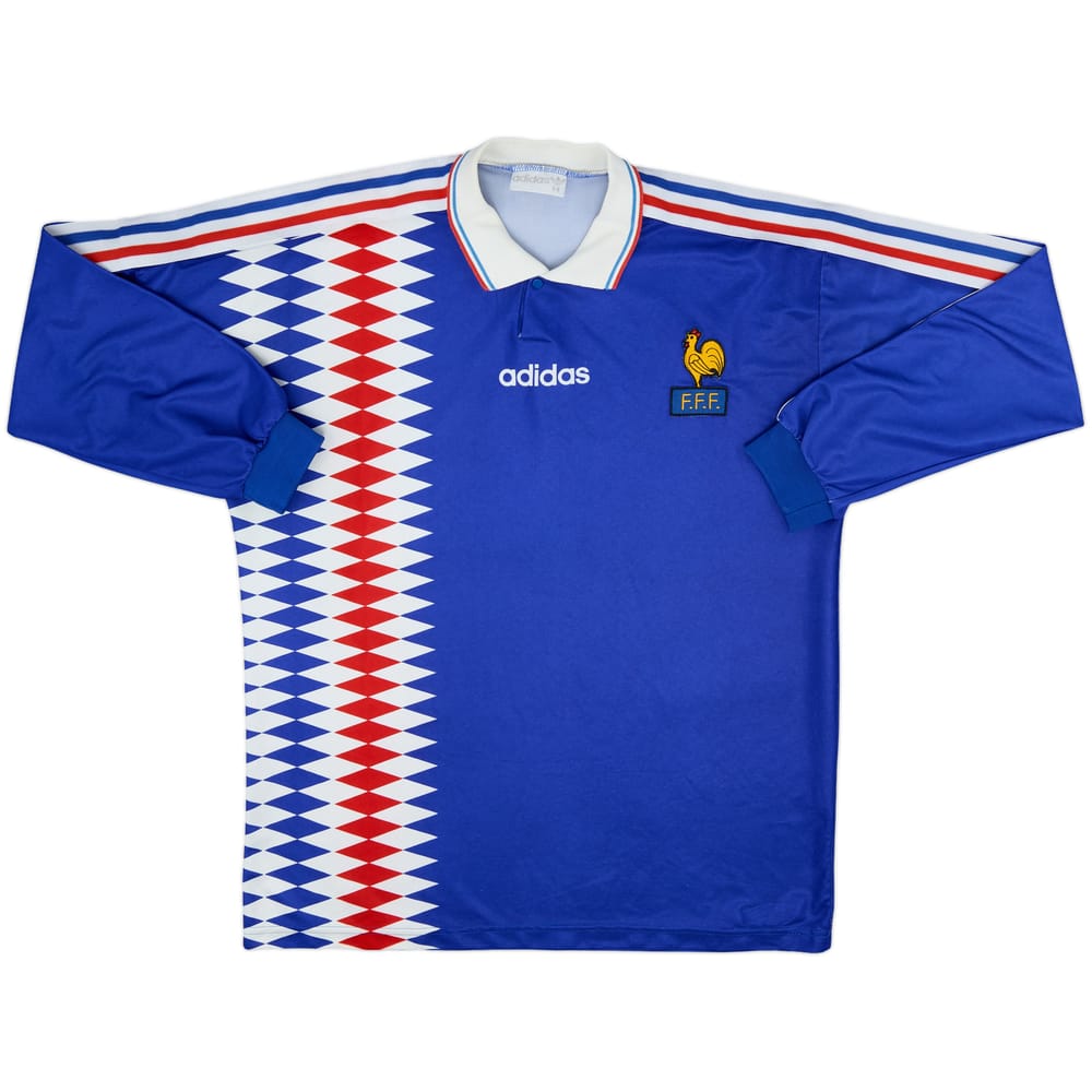 1994-96 France Home L/S Shirt - 7/10 - (L/XL)