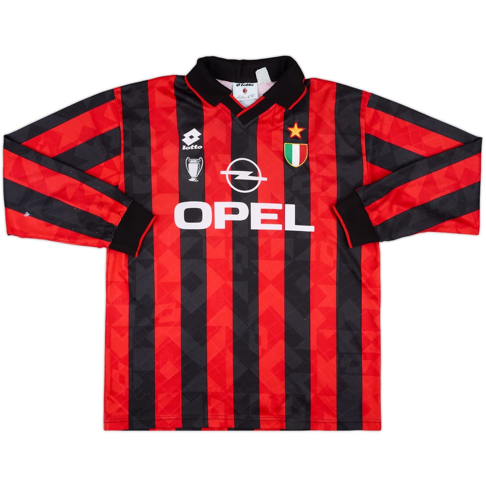 1994-95 AC Milan Home L/S Shirt - 7/10 - (XL)