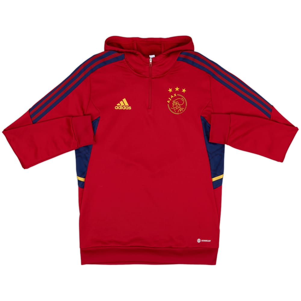 2022-23 Ajax adidas 1/4 Zip Hooded Drill Top - 10/10 - (M)