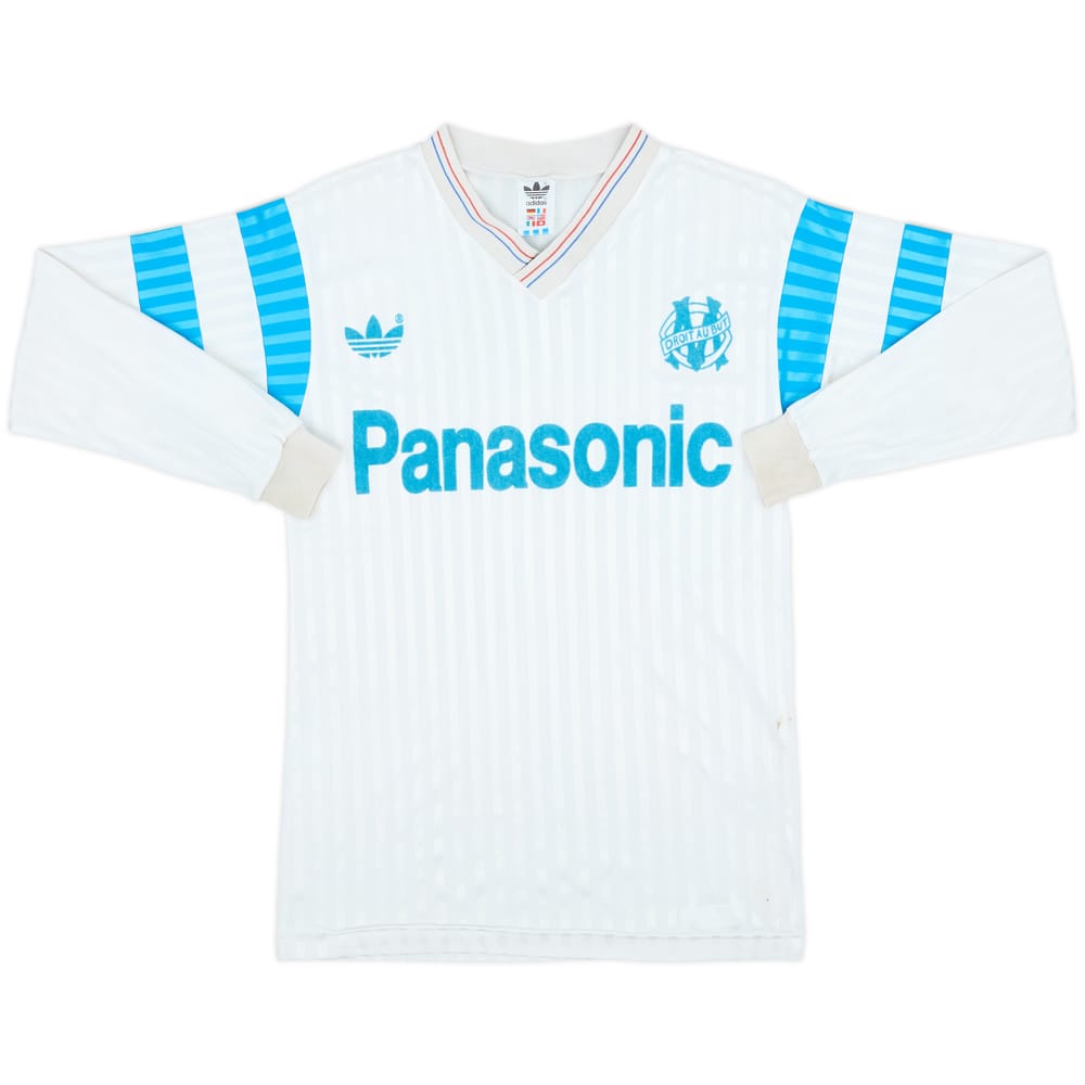 1990-91 Olympique Marseille Home L/S Shirt - 7/10 - (S)