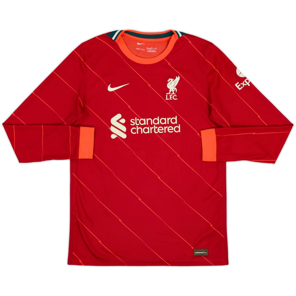 2021-22 Liverpool U13s Match Issue Home L/S Shirt #30 - 8/10 - (XL.Boys)
