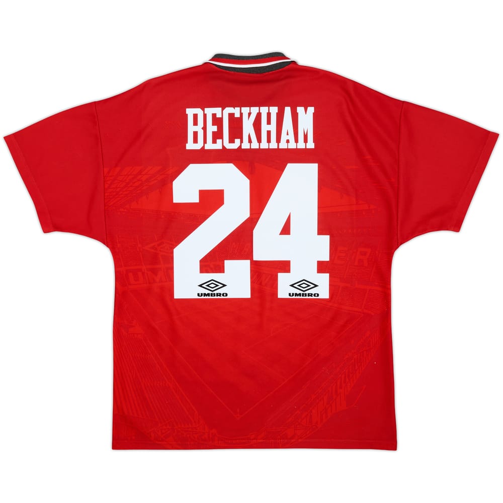 1994-96 Manchester United Home Shirt Beckham #24 - 7/10 - (M)