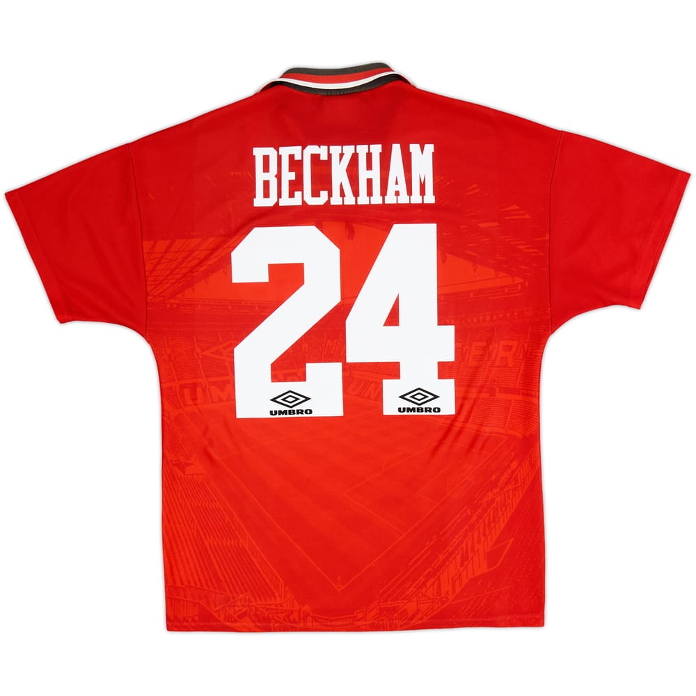 1994-96 Manchester United Home Shirt Beckham #24 - 9/10 - (M)