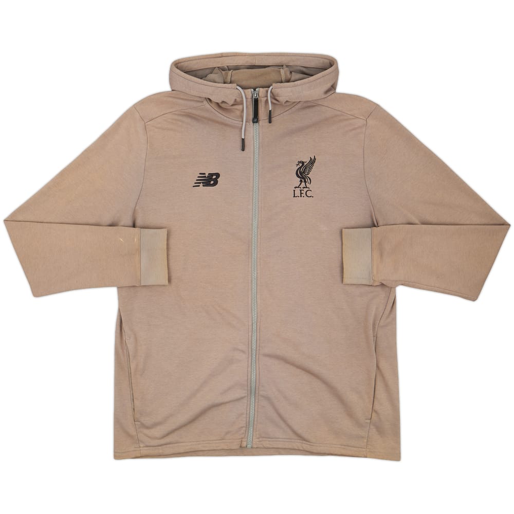 2017-18 Liverpool New Balance Zipped Hooded Sweat Top - 7/10 - (XL)