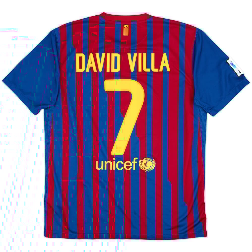 2011-12 Barcelona Home Shirt David Villa #7 - 8/10 - (L)