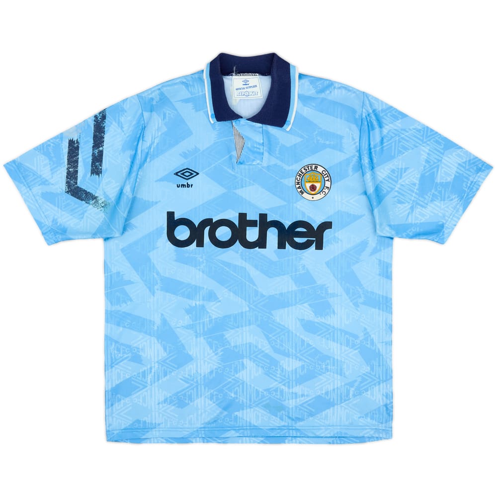1991-93 Manchester City Home Shirt - 5/10 - (L)