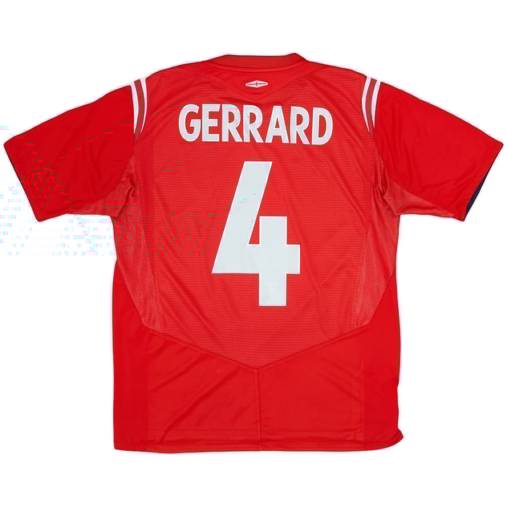 2004-06 England Away Shirt Gerrard #4 - 5/10 - (M)