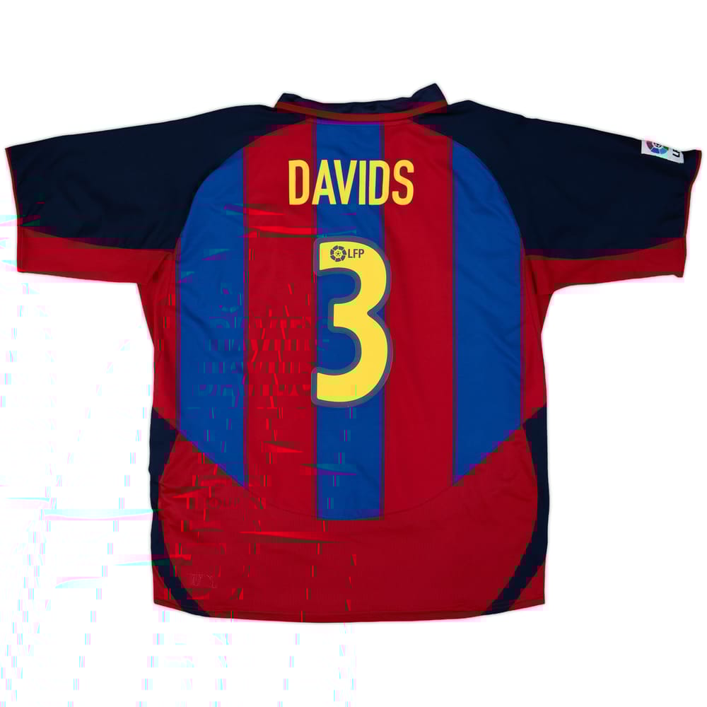 2003-04 Barcelona Home Shirt Davids #3 - 8/10 - (XL)