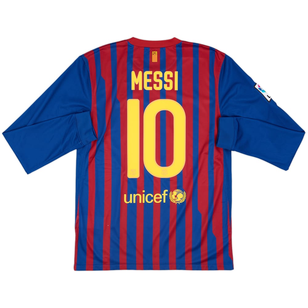 2011-12 Barcelona Home L/S Shirt Messi #10 - 9/10 - (M)