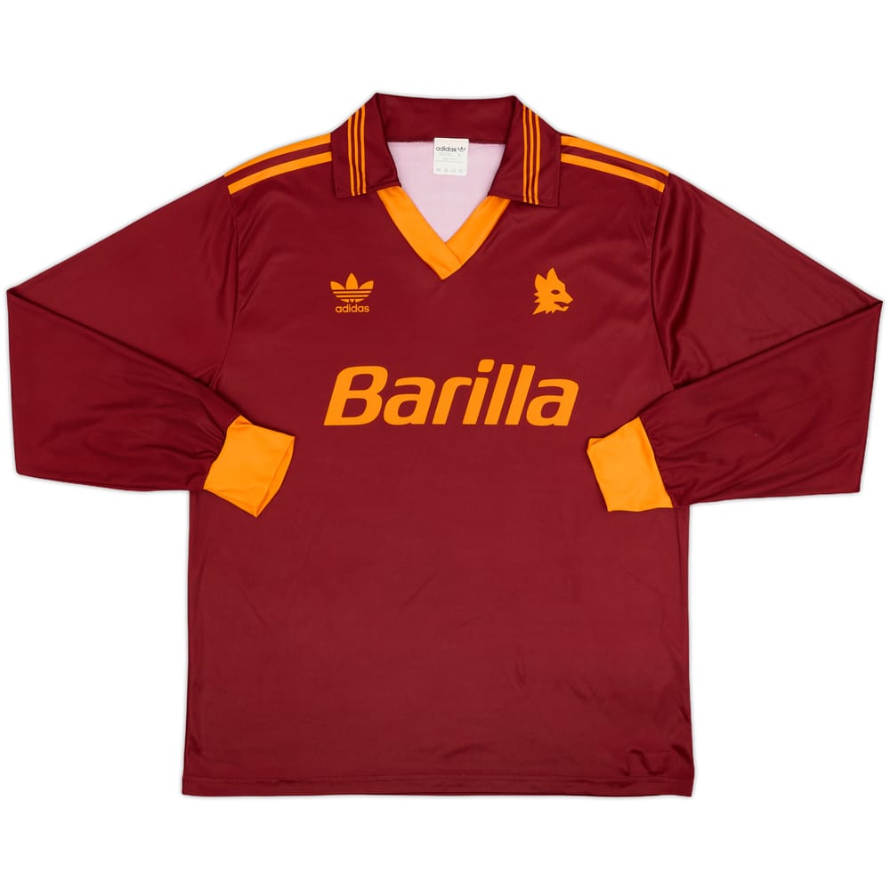 1992-94 Roma Home L/S Shirt - 9/10 - (L)