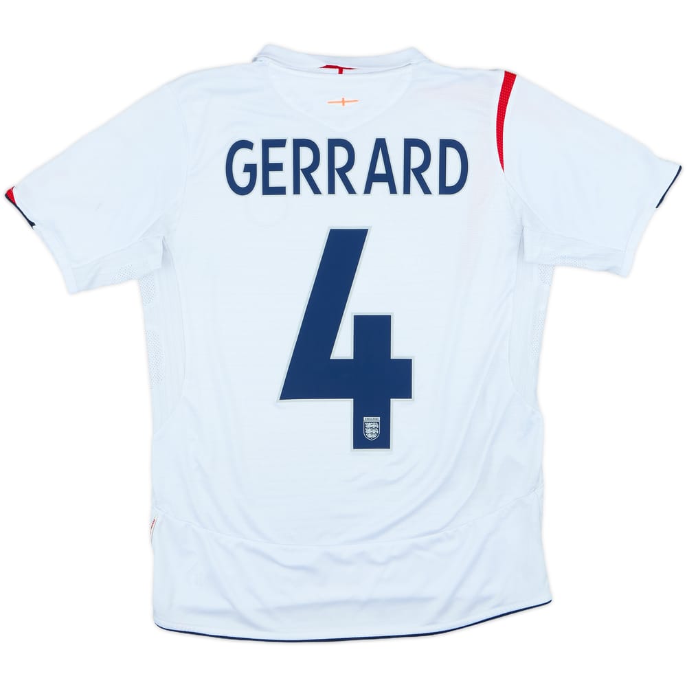 2005-07 England Home Shirt Gerrard #4 - 7/10 - (XL.Boys)