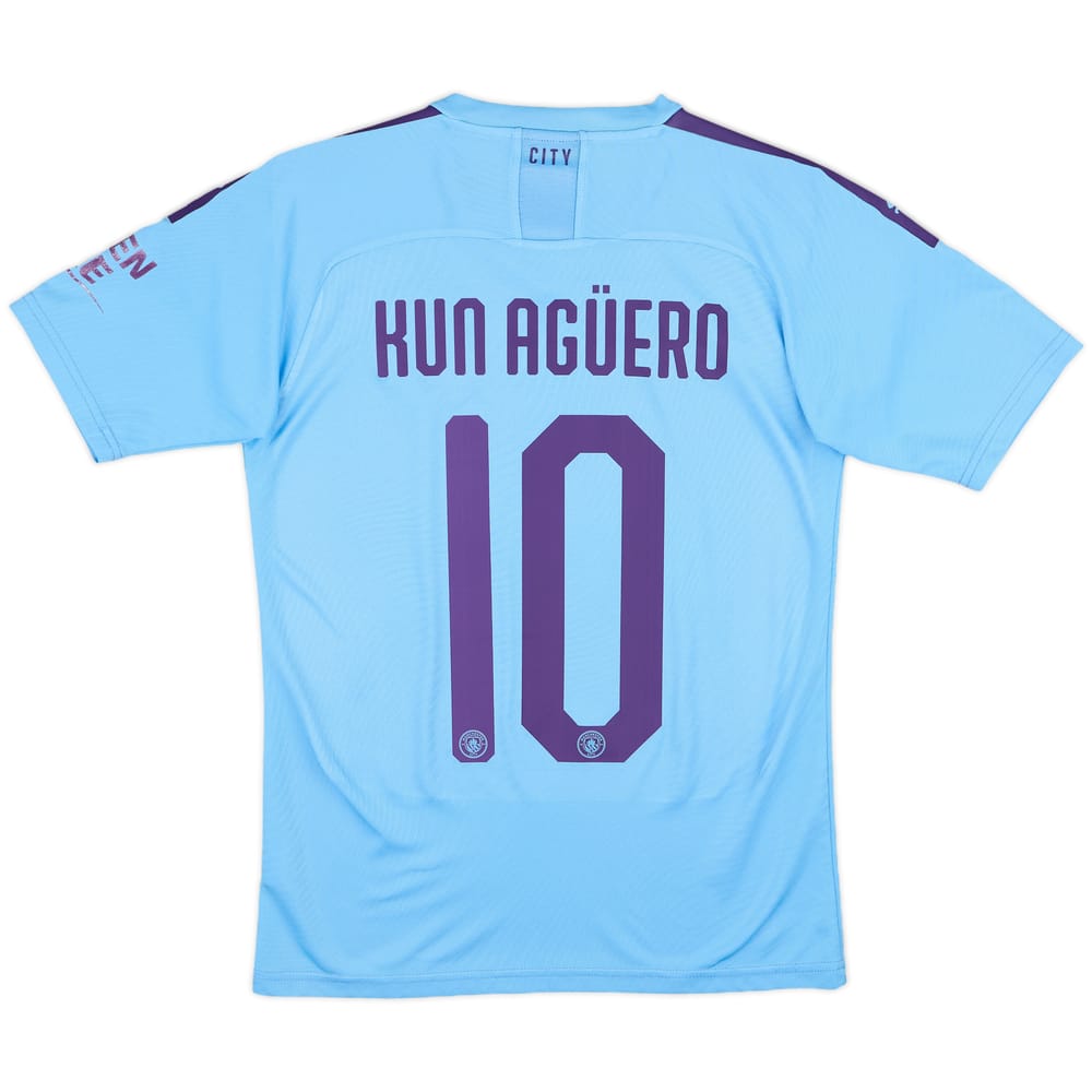 2019-20 Manchester City Home Shirt Kun Aguero #10 - 6/10 - (XS)