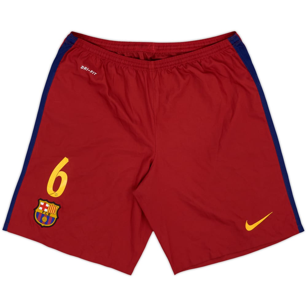 2015-16 Barcelona Home Shorts #6 - 7/10 - (L)