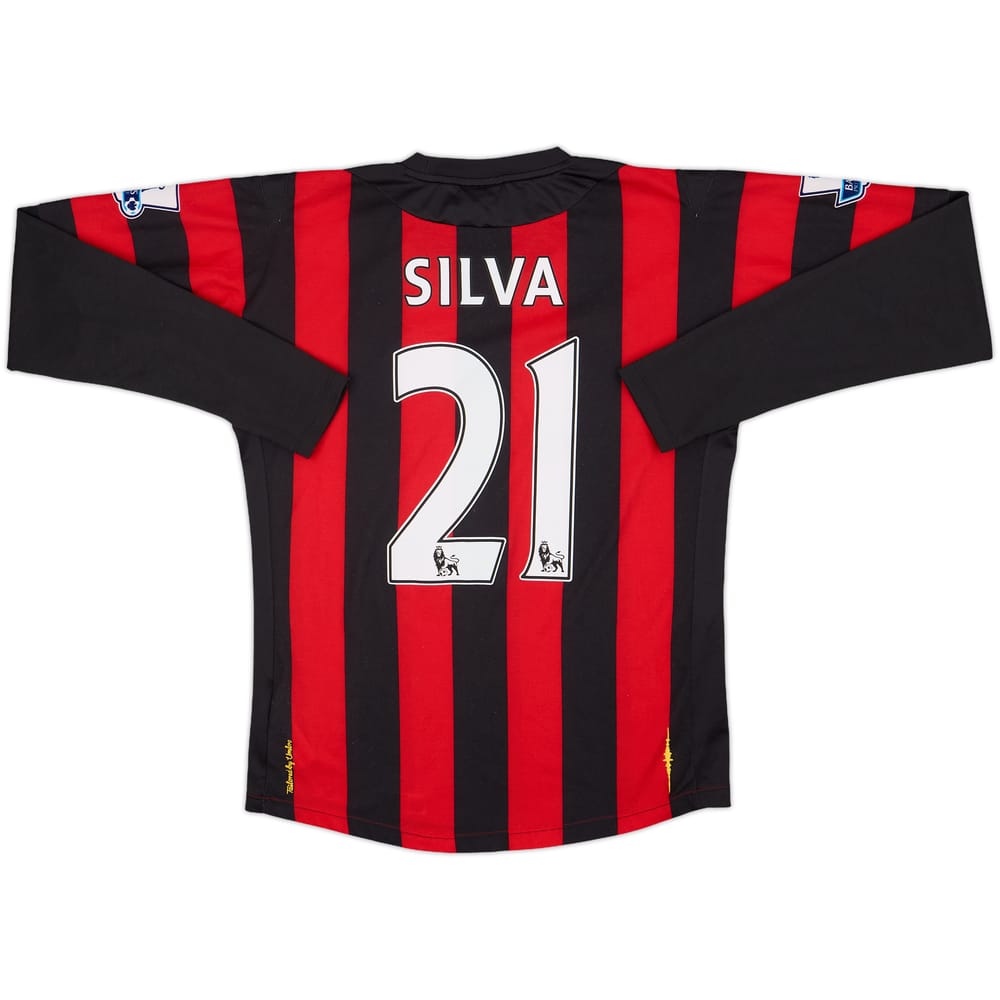 2011-12 Manchester City Away L/S Shirt Silva #21 - 9/10 - (XS)