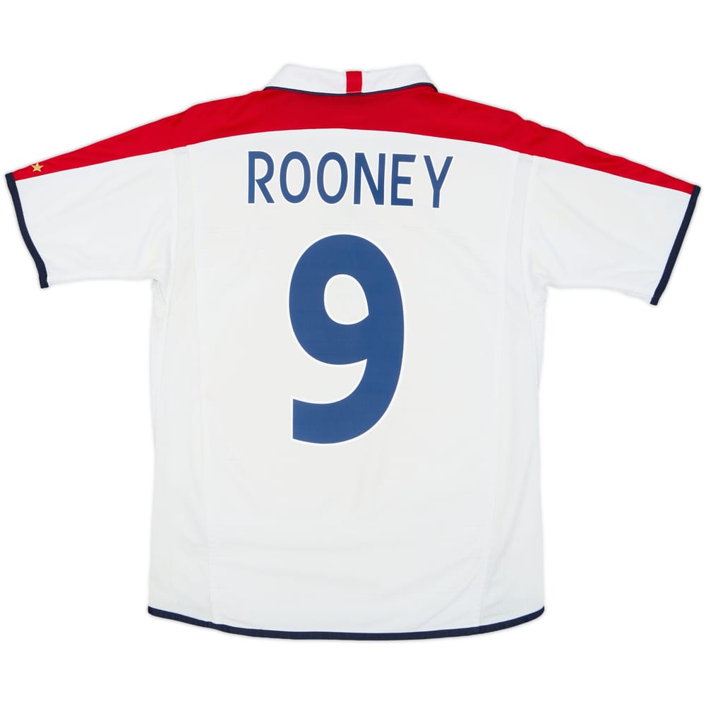 2003-05 England Home Shirt Rooney #9 - 7/10 - (XL.Boys)
