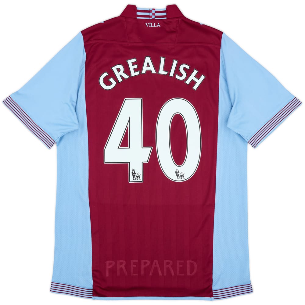 2013-14 Aston Villa Home Shirt Grealish #40 - 6/10 - (M)