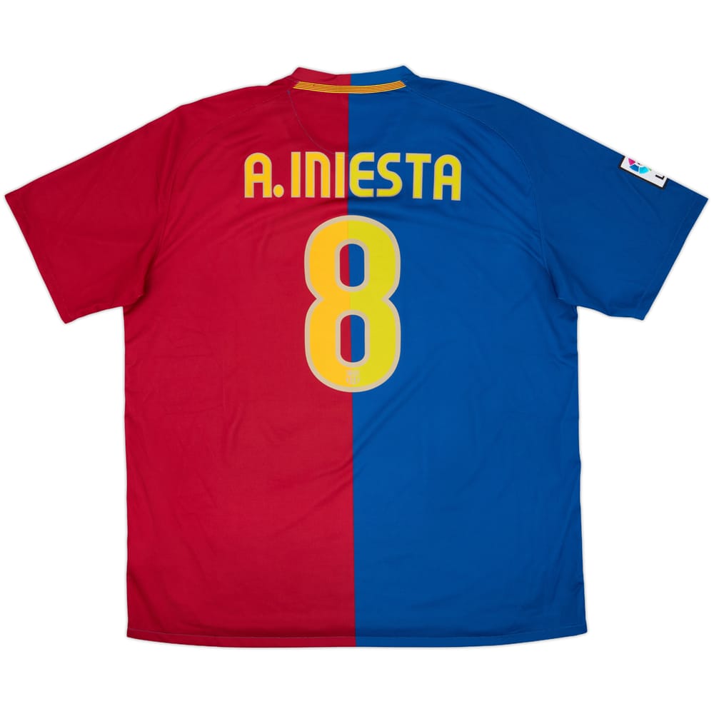 2008-09 Barcelona Home Shirt A.Iniesta #8 - 7/10 - (XXL)