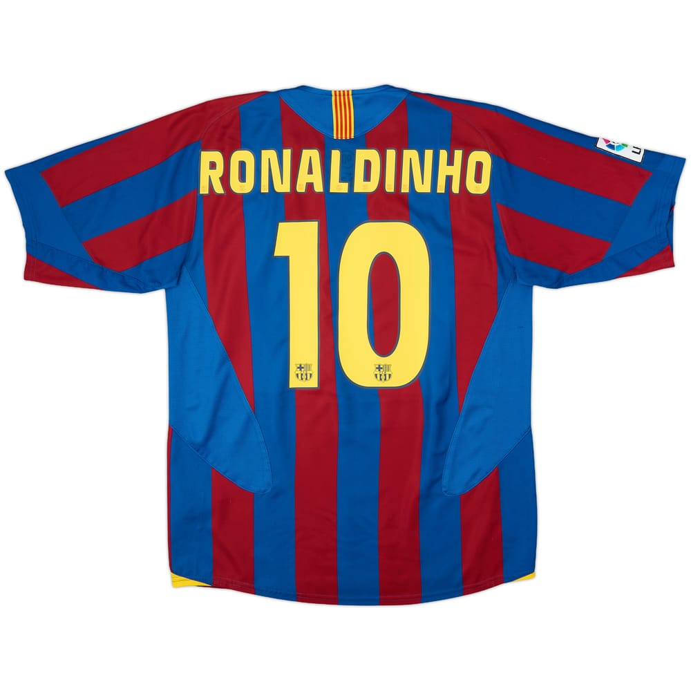 2005-06 Barcelona Home Shirt Ronaldinho #10 - 8/10 - (M)