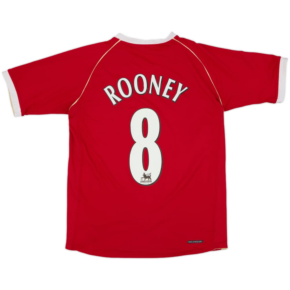 2006-07 Manchester United Home Shirt Rooney #8 - 9/10 - (XL.Boys)