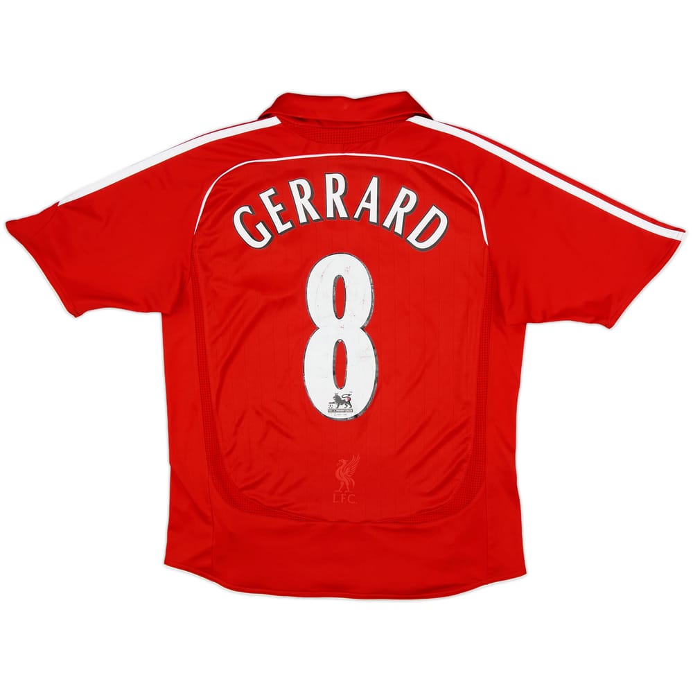 2006-08 Liverpool Home Shirt Gerrard #8 - 6/10 - (L.Boys)
