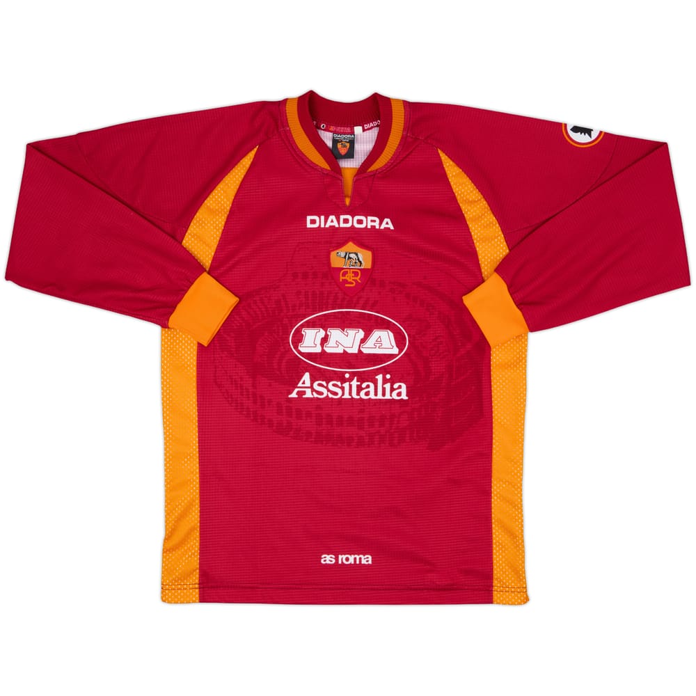 1997-98 Roma Home L/S Shirt - 9/10 - (S)