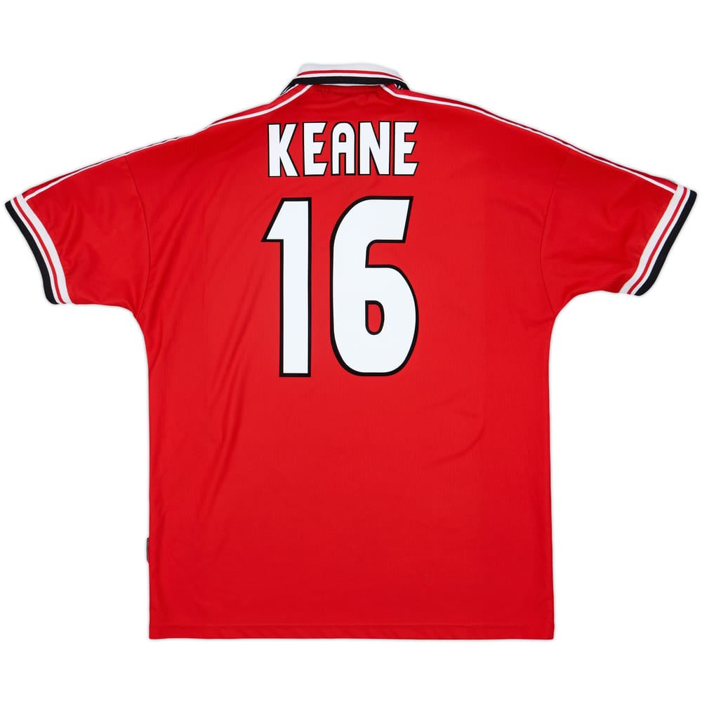 1998-00 Manchester United Home Shirt Keane #16 - 7/10 - (XL)