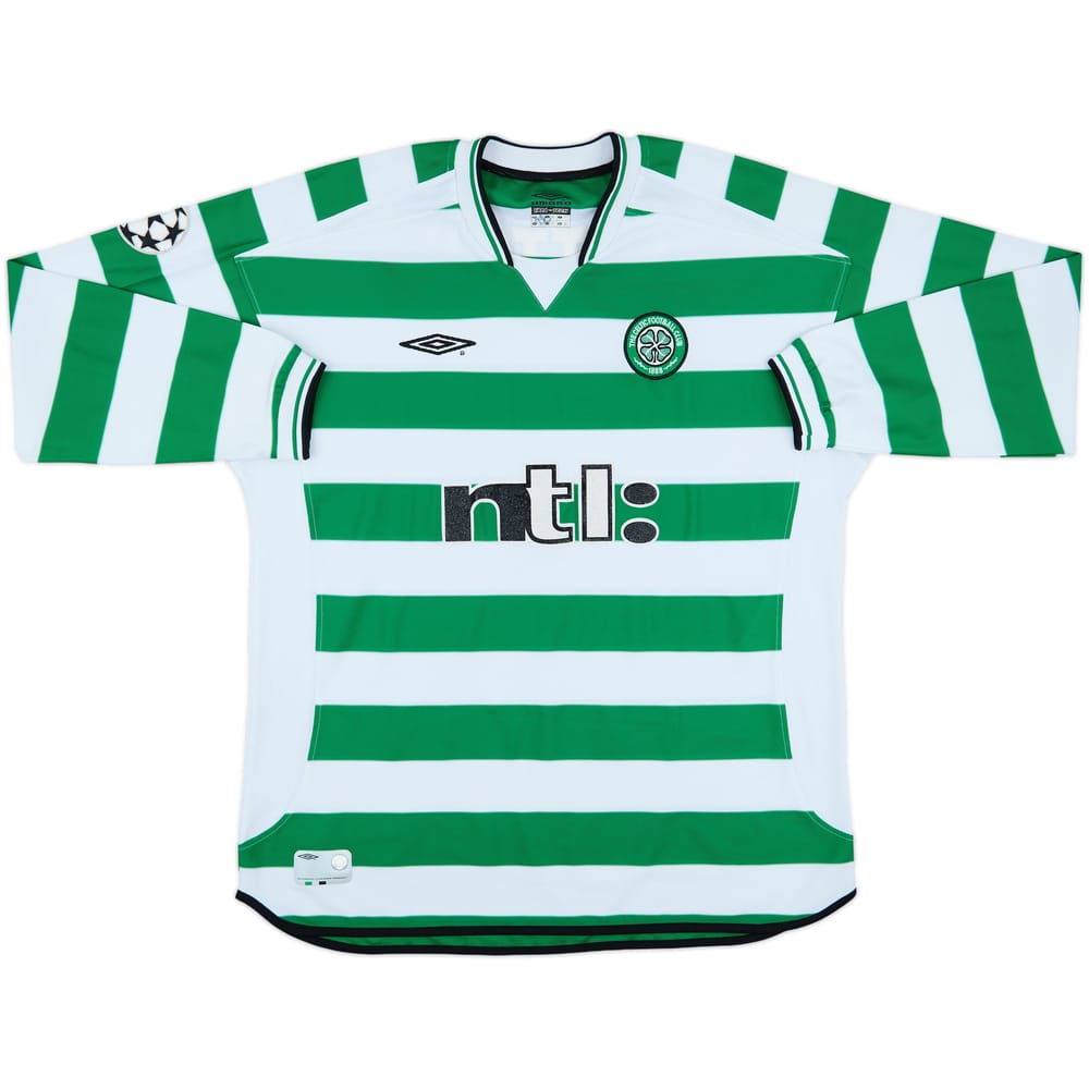 2001-03 Celtic Home L/S Shirt Sutton #9 - 4/10 - (XXL)