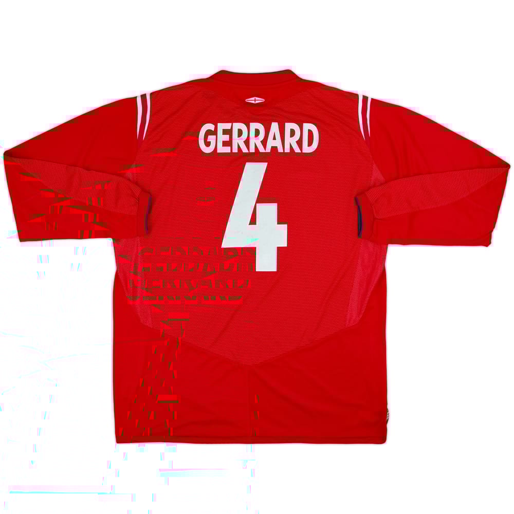2004-06 England Away L/S Shirt Gerrard #4 - 7/10 - (XL)