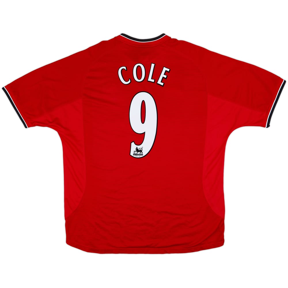 2000-02 Manchester United Home Shirt Cole #9 - 8/10 - (XXL)