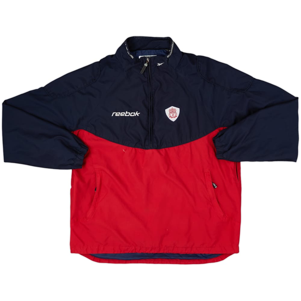 2003-04 Liverpool Reebok 1/4 Zip Training Top - 8/10 - (L)