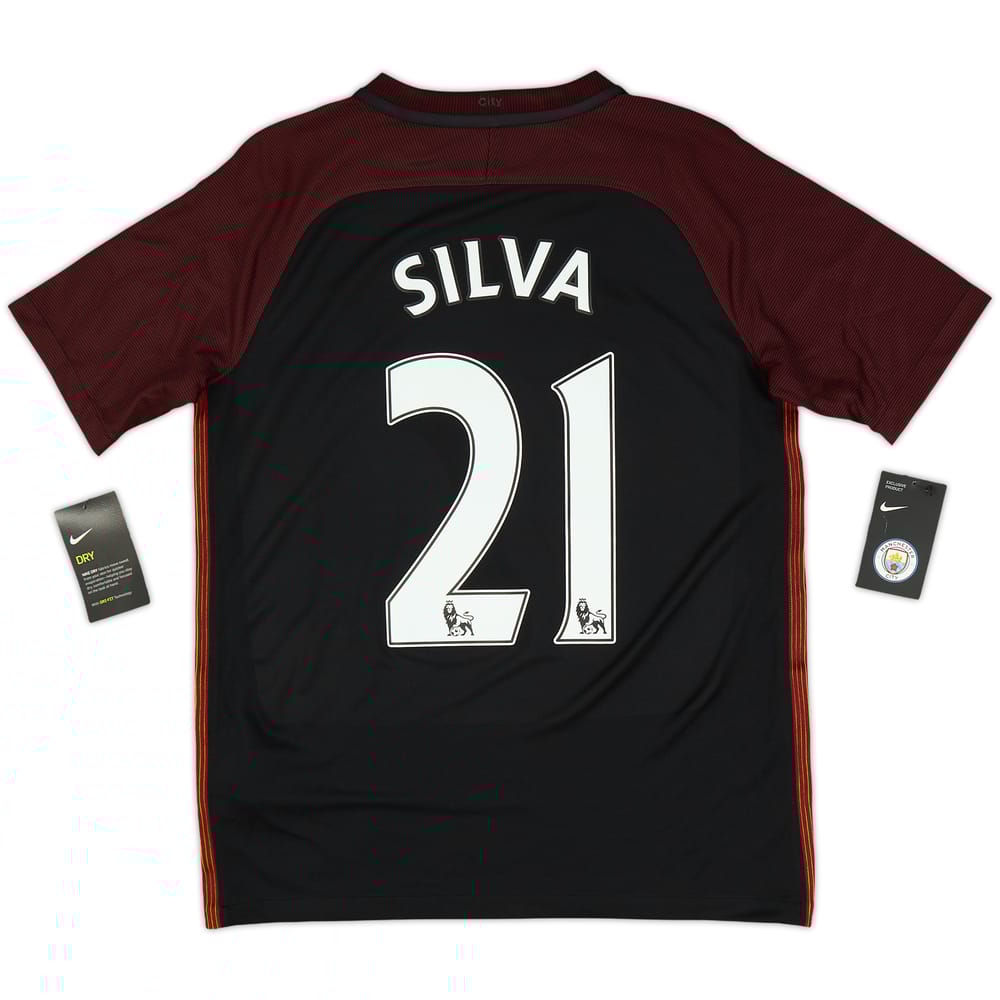 2016-17 Manchester City Away Shirt Silva #21 (XL.Boys)