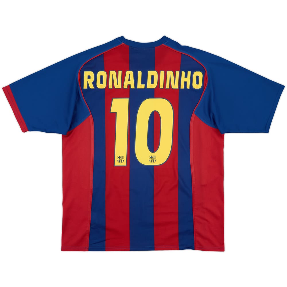 2004-05 Barcelona Basic Home Shirt Ronaldinho #10 - 9/10 - (L)