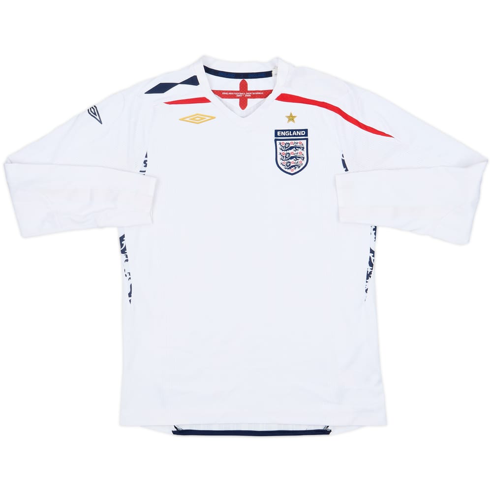 2007-09 England Home L/S Shirt - 9/10 - (L.Boys)