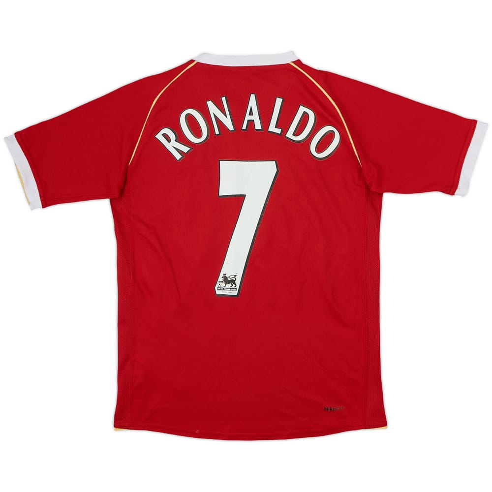 2006-07 Manchester United Home Shirt Ronaldo #7 - 7/10 - (L.Boys)