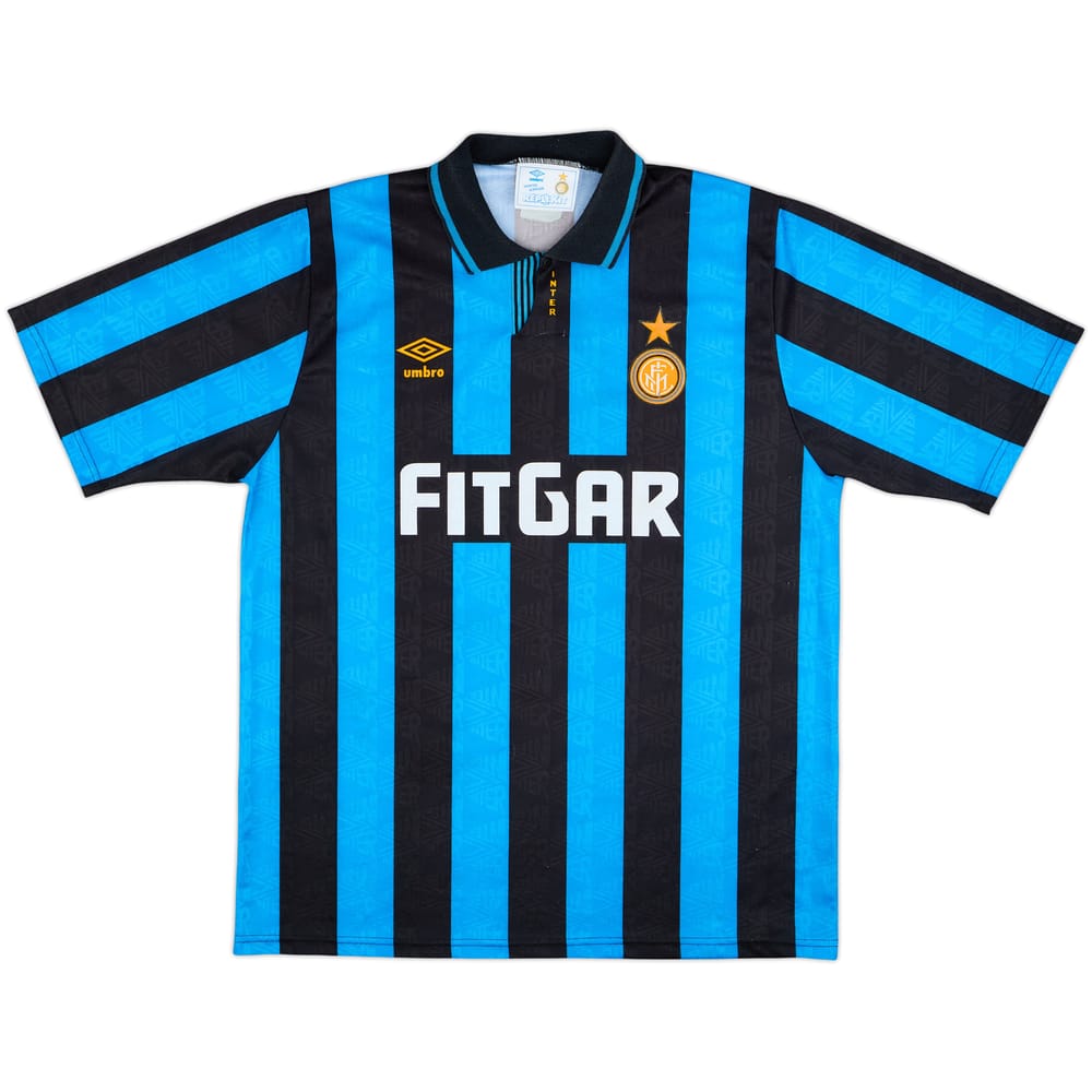 1991-92 Inter Milan Home Shirt - 9/10 - (XL)