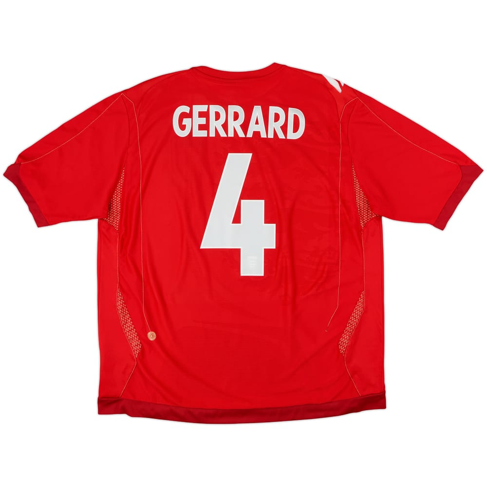 2006-08 England Away Shirt Gerrard #4 - 8/10 - (XXL)
