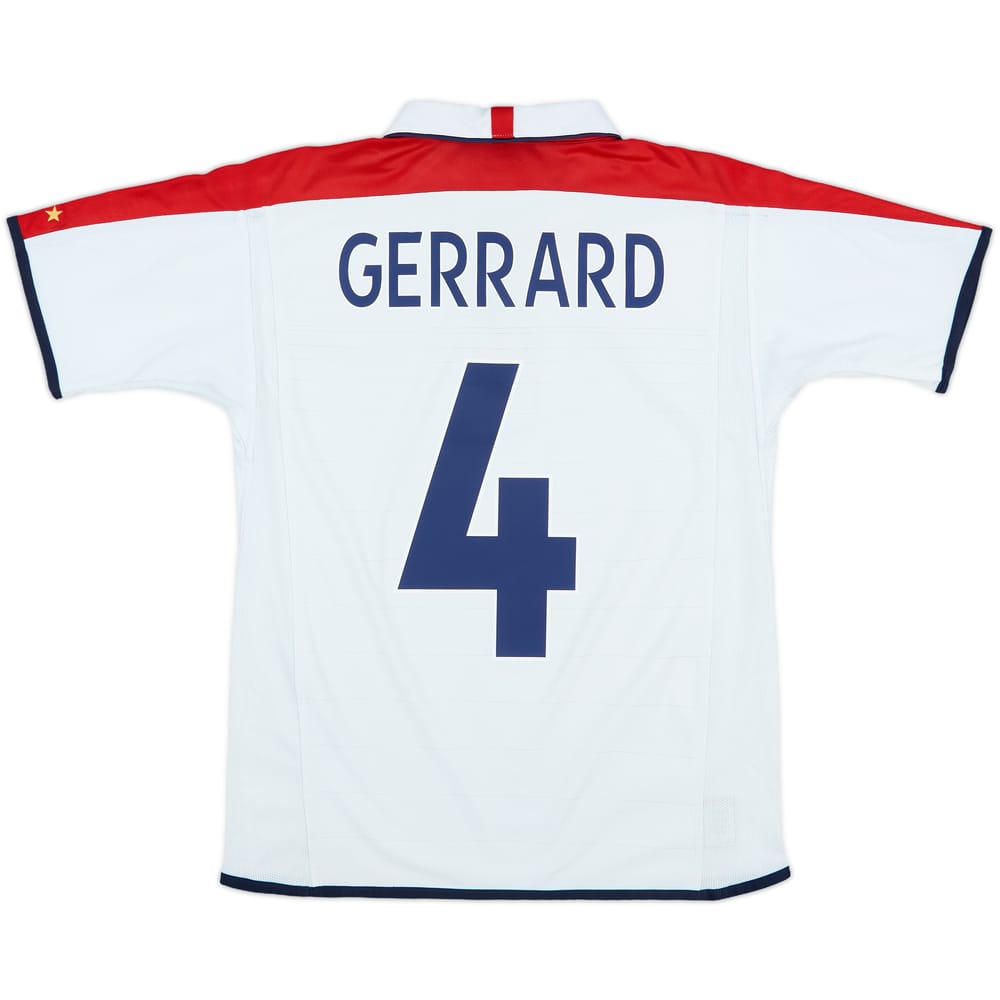 2003-05 England Home Shirt Gerrard #4 - 8/10 - (XL.Boys)