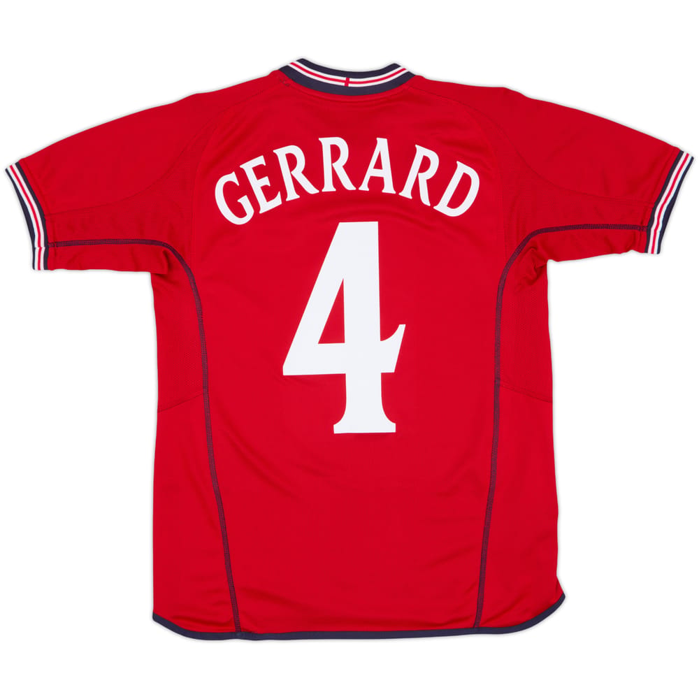 Camiseta de visitante de Inglaterra 2002-04 Gerrard #4 - 9/10 - (XL.Niños)