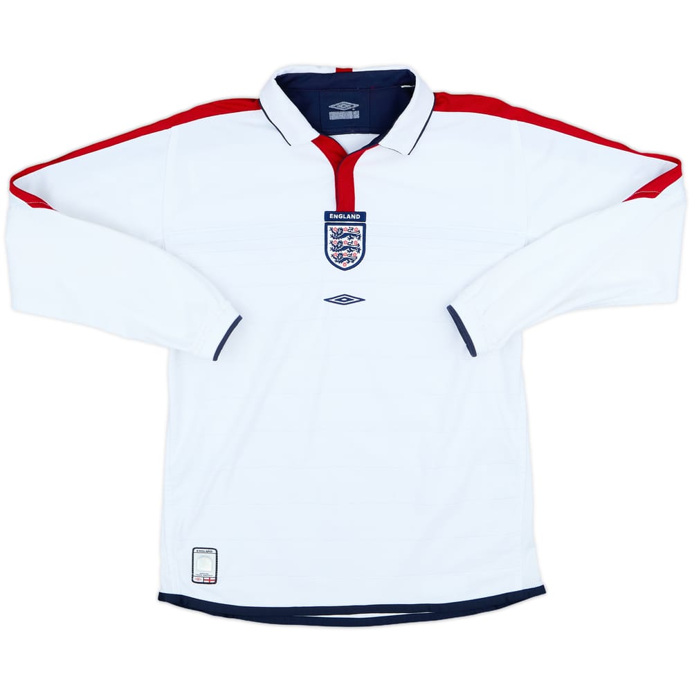 2003-05 England Home L/S Shirt - 8/10 - (L.Boys)