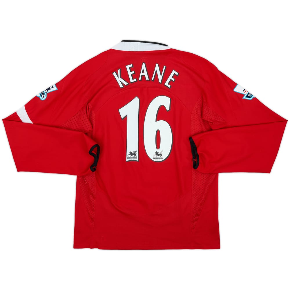 2004-06 Manchester United Home L/S Shirt Keane #16 - 7/10 - (M)
