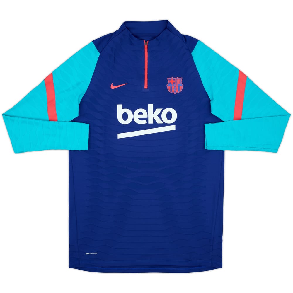 2021-22 Barcelona Nike Vaporknit 1/4 Zip Drill Top - 9/10 - (L)