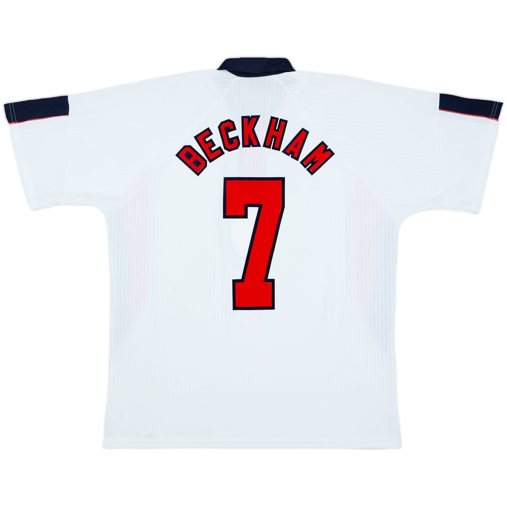 1997-99 England Home Shirt Beckham #7 - 8/10 - (L)