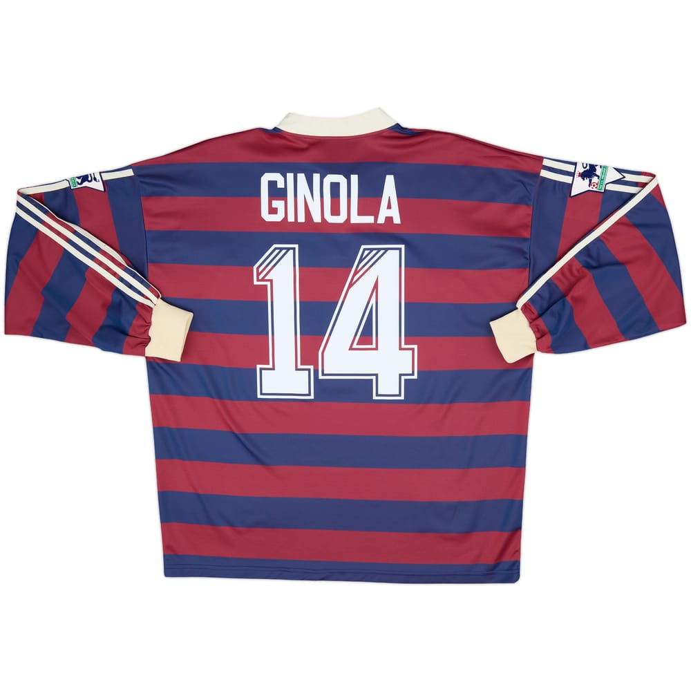 1995-96 Newcastle Away L/S Shirt Ginola #14 - 8/10 - (XL)